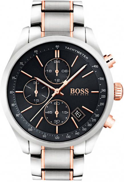 BOSS 1513473 Grand Prix Polshorloge in gemixt metaal Zilver -  Fietstassenonlinekopen.be